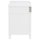 Ruvie Nightst& with 3 Drawers | Metal Post Accent | White Wood 26"