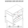 Ruvie Nightst& with 3 Drawers | Metal Post Accent | White Wood 26"