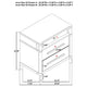 Ruvie Nightst& with 3 Drawers | Metal Post Accent | White Wood 26"