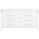 Ruvie Wide Dresser | 8 Drawers w Felt lined Jewellery Drawer | White Wood