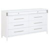 Ruvie Wide Dresser | 8 Drawers w Felt lined Jewellery Drawer | White Wood