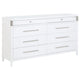 Ruvie Wide Dresser | 8 Drawers w Felt lined Jewellery Drawer | White Wood