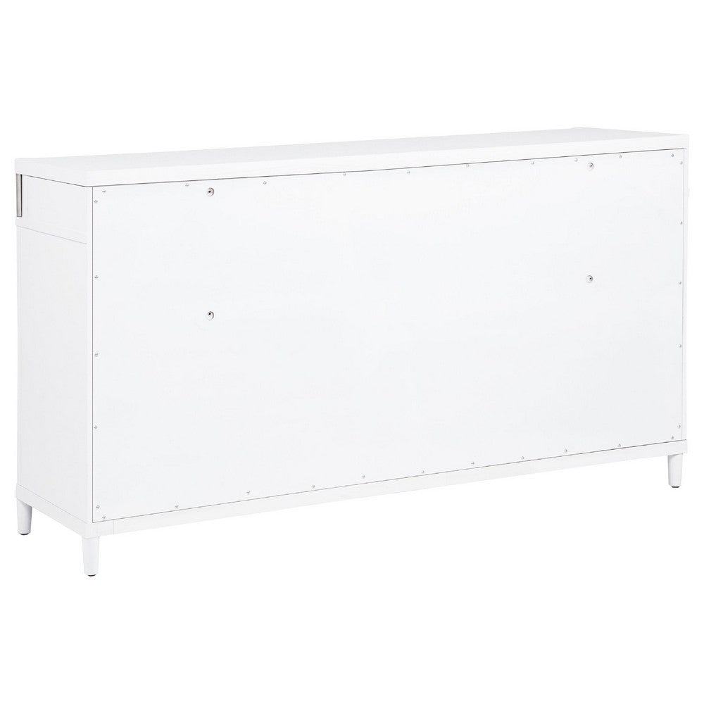 Ruvie Wide Dresser | 8 Drawers w Felt lined Jewellery Drawer | White Wood