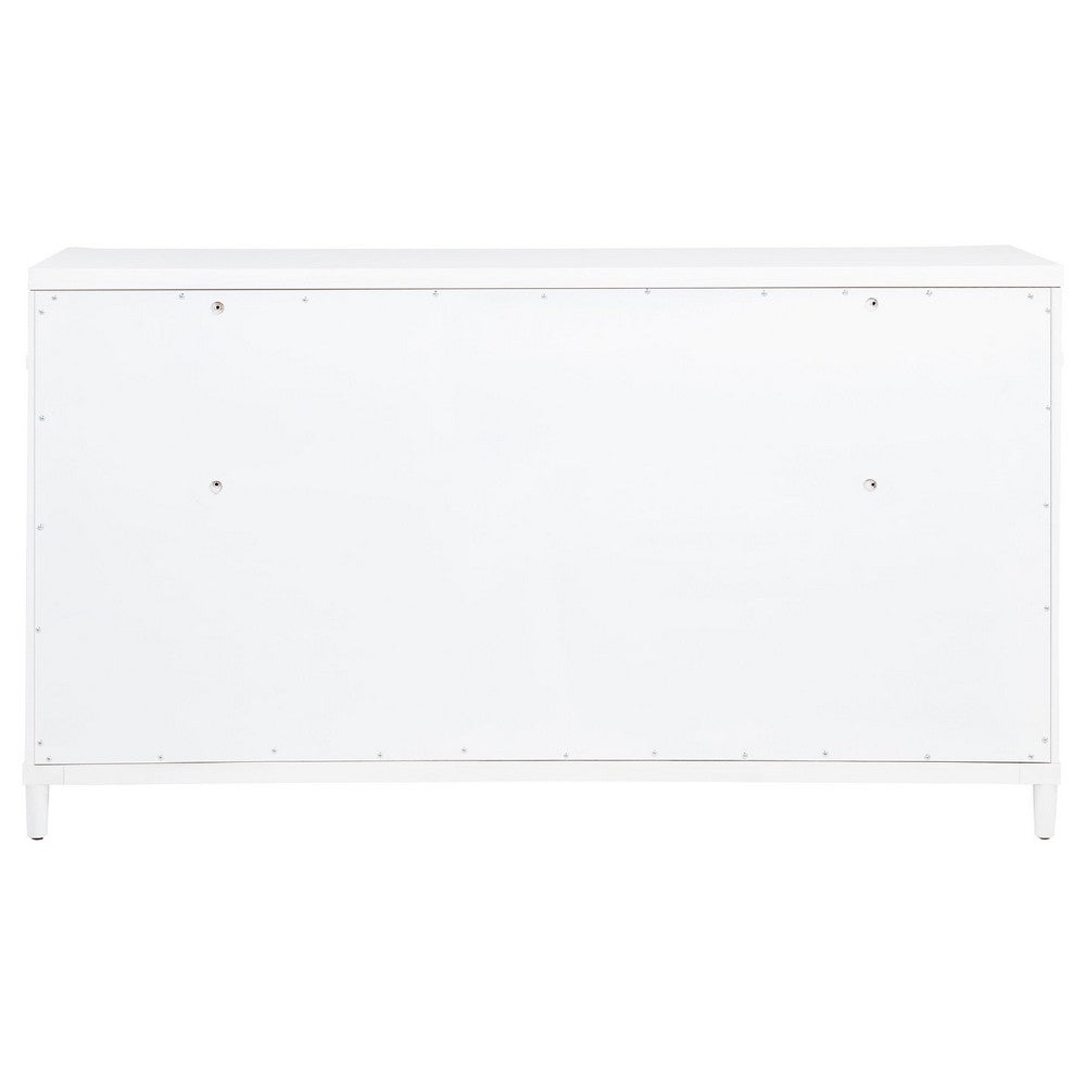 Ruvie Wide Dresser | 8 Drawers w Felt lined Jewellery Drawer | White Wood