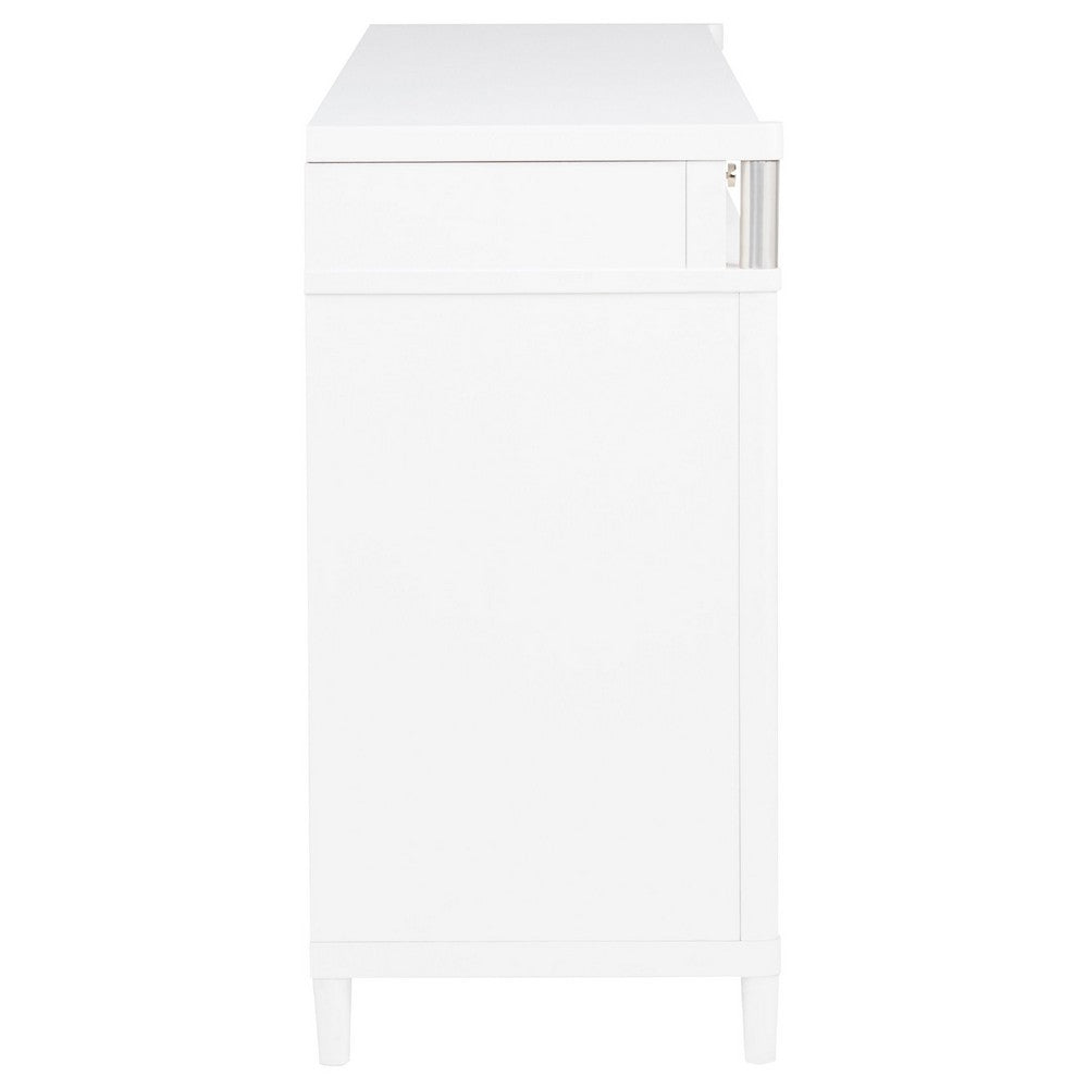 Ruvie Wide Dresser | 8 Drawers w Felt lined Jewellery Drawer | White Wood