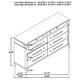 Ruvie Wide Dresser | 8 Drawers w Felt lined Jewellery Drawer | White Wood
