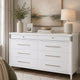 Ruvie Wide Dresser | 8 Drawers w Felt lined Jewellery Drawer | White Wood