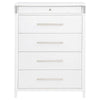 Ruvie Tall Chest 5 Drawers w Felt lined Jewellery Drawer | White Wood