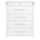 Ruvie Tall Chest 5 Drawers w Felt lined Jewellery Drawer | White Wood
