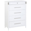 Ruvie Tall Chest 5 Drawers w Felt lined Jewellery Drawer | White Wood