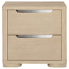 Saina Nightstand with 2 Drawers | Block Feet | Light Elm Wood 27"