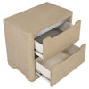 Saina Nightstand with 2 Drawers | Block Feet | Light Elm Wood 27"