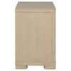 Saina Nightstand with 2 Drawers | Block Feet | Light Elm Wood 27"