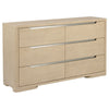 Saina Wide Dresser with 6 Drawers | Fingertip Handles | Brown Wood