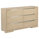 Saina Wide Dresser with 6 Drawers | Fingertip Handles | Brown Wood