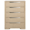 Saina Tall Dresser Chest with 5 Drawers | Fingertip Handles | Brown Wood