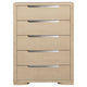 Saina Tall Dresser Chest with 5 Drawers | Fingertip Handles | Brown Wood