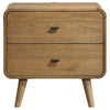 Ryb Nightstand with 2 Drawers | Curved Corners | Light Ash Wood 27"