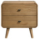 Ryb Nightstand with 2 Drawers | Curved Corners | Light Ash Wood 27"