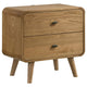 Ryb Nightstand with 2 Drawers | Curved Corners | Light Ash Wood 27"
