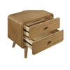 Ryb Nightstand with 2 Drawers | Curved Corners | Light Ash Wood 27"