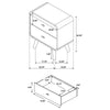 Ryb Nightstand with 2 Drawers | Curved Corners | Light Ash Wood 27"