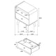 Ryb Nightstand with 2 Drawers | Curved Corners | Light Ash Wood 27"