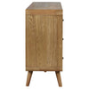 Ryb Wide Dresser with 6 Drawers | Angled Legs | Brown Rubber Wood