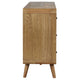 Ryb Wide Dresser with 6 Drawers | Angled Legs | Brown Rubber Wood