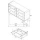 Ryb Wide Dresser with 6 Drawers | Angled Legs | Brown Rubber Wood