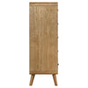 Ryb Tall Dresser Chest with 5 Drawers | Angled Legs | Brown Rubber Wood