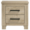 Tyna Nightstand with 2 Drawers | Black Metal | Weathered Oak Wood 26"