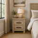 Tyna Nightstand with 2 Drawers | Black Metal | Weathered Oak Wood 26"