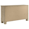 Tyna Wide Dresser with 6 Drawers | Dark Bronze Metal | Weathered Oak Beige