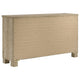 Tyna Wide Dresser with 6 Drawers | Dark Bronze Metal | Weathered Oak Beige