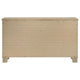 Tyna Wide Dresser with 6 Drawers | Dark Bronze Metal | Weathered Oak Beige