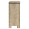 Tyna Wide Dresser with 6 Drawers | Dark Bronze Metal | Weathered Oak Beige