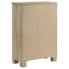 Tyna Tall Dresser Chest with 5 Drawers | Bronze Metal | Weathered Oak Beige