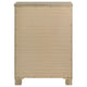 Tyna Tall Dresser Chest with 5 Drawers | Bronze Metal | Weathered Oak Beige