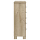 Tyna Tall Dresser Chest with 5 Drawers | Bronze Metal | Weathered Oak Beige