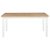 Andy Dining Table | Light Ash Brown and White Wood | 66" Rectangular
