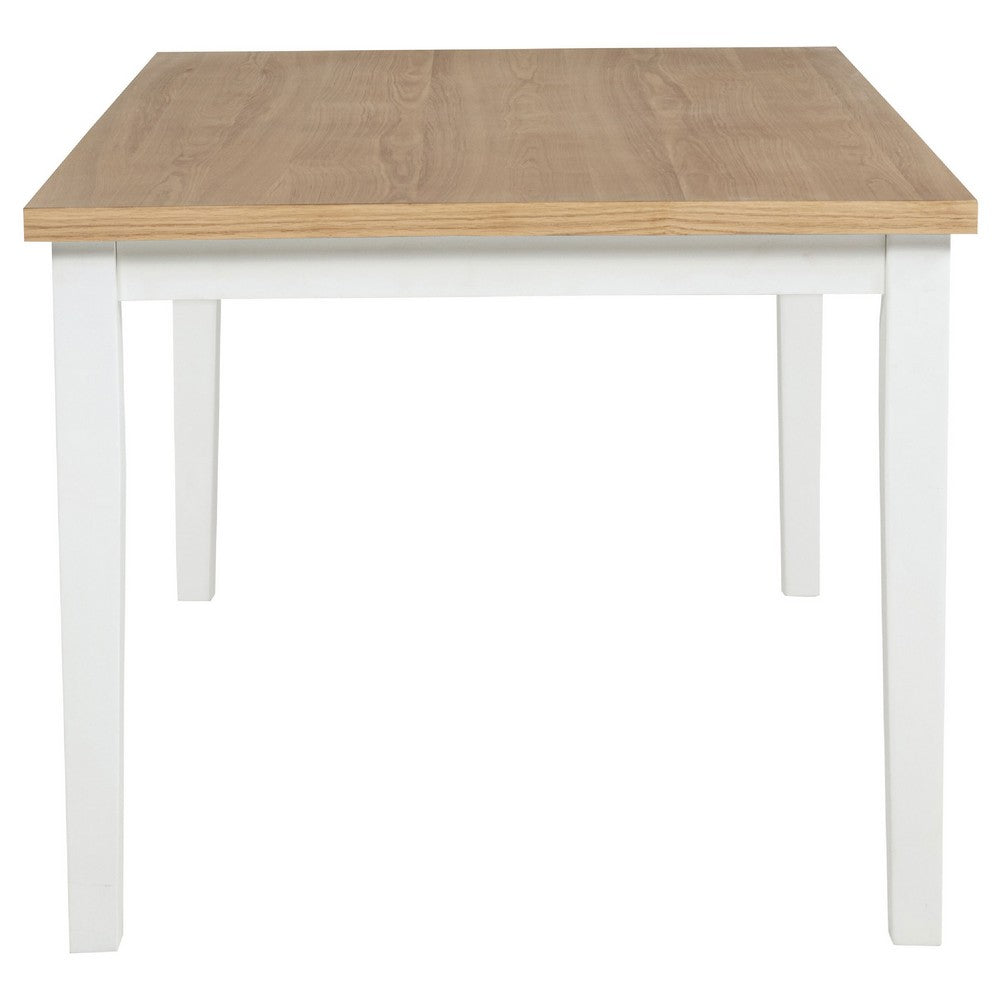 Andy Dining Table | Light Ash Brown and White Wood | 66" Rectangular