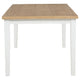 Andy Dining Table | Light Ash Brown and White Wood | 66" Rectangular