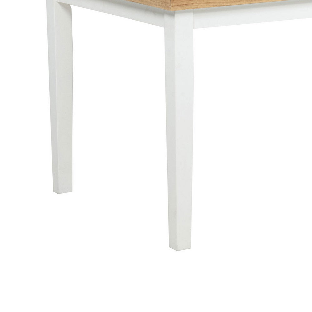 Andy Dining Table | Light Ash Brown and White Wood | 66" Rectangular