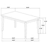 Andy Dining Table | Light Ash Brown and White Wood | 66" Rectangular