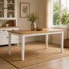 Andy Dining Table | Light Ash Brown and White Wood | 66" Rectangular