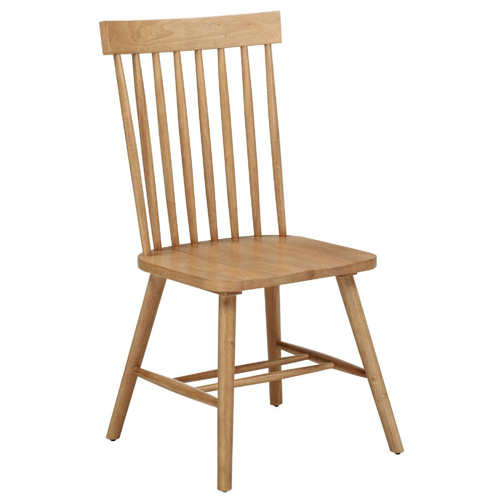 Andy Dining Side Chair Set of 2 | Windsor Spindle Back | Light Ash Brown