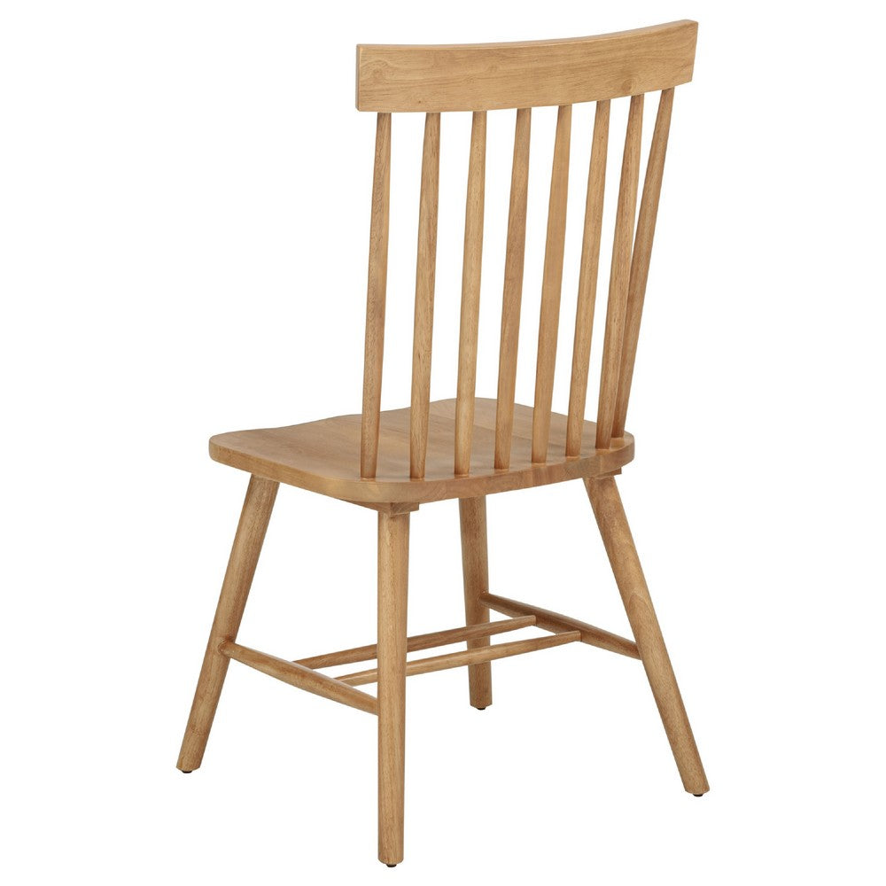 Andy Dining Side Chair Set of 2 | Windsor Spindle Back | Light Ash Brown