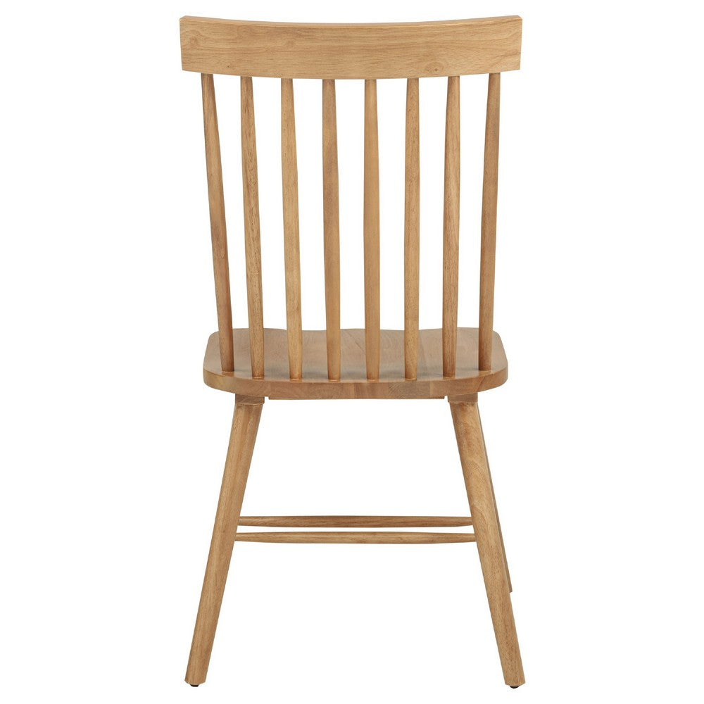 Andy Dining Side Chair Set of 2 | Windsor Spindle Back | Light Ash Brown