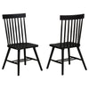 Andy Dining Side Chair Set of 2 | Windsor Back | Scooped Seat | Black Wood